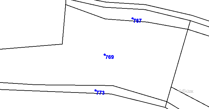 Parcela st. 769 v KÚ Laziště u Pertoltic, Katastrální mapa
