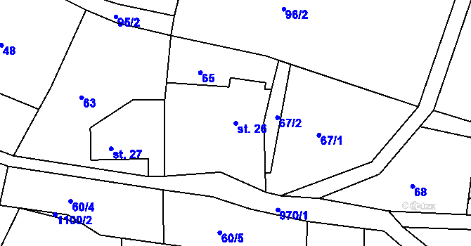 Parcela st. 26 v KÚ Horní Pertoltice, Katastrální mapa