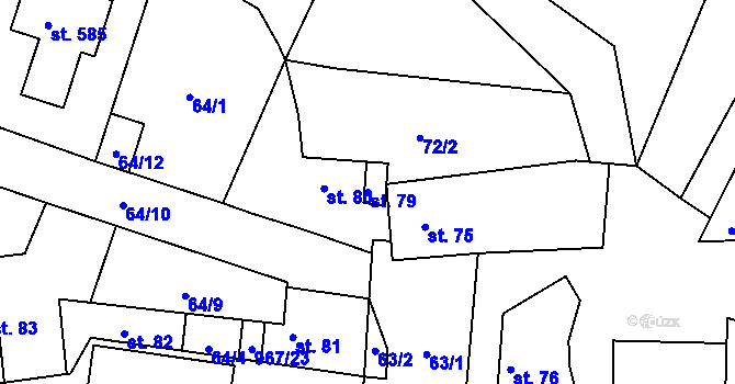 Parcela st. 79 v KÚ Peruc, Katastrální mapa