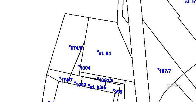 Parcela st. 94 v KÚ Peruc, Katastrální mapa