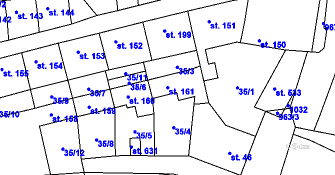 Parcela st. 161 v KÚ Peruc, Katastrální mapa