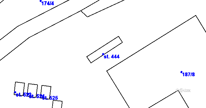 Parcela st. 444 v KÚ Peruc, Katastrální mapa