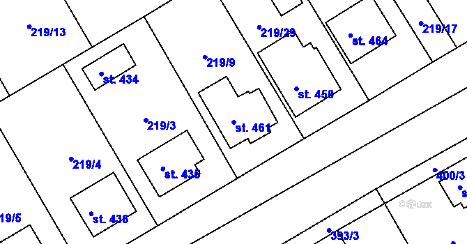 Parcela st. 461 v KÚ Peruc, Katastrální mapa