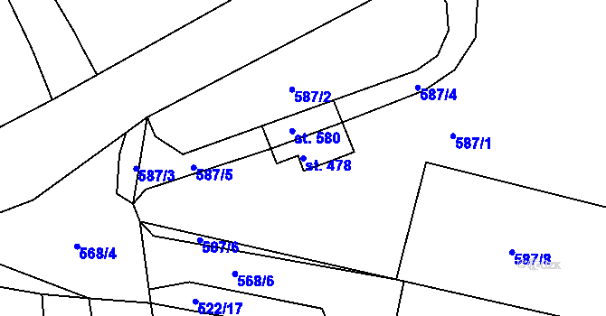 Parcela st. 478 v KÚ Peruc, Katastrální mapa