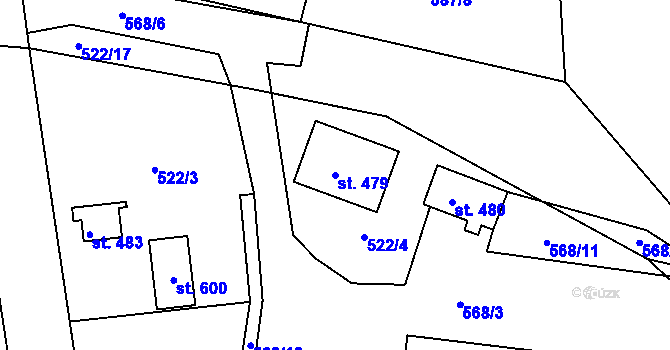 Parcela st. 479 v KÚ Peruc, Katastrální mapa