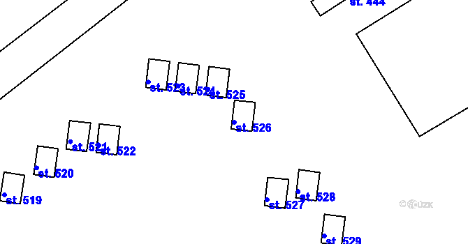 Parcela st. 526 v KÚ Peruc, Katastrální mapa