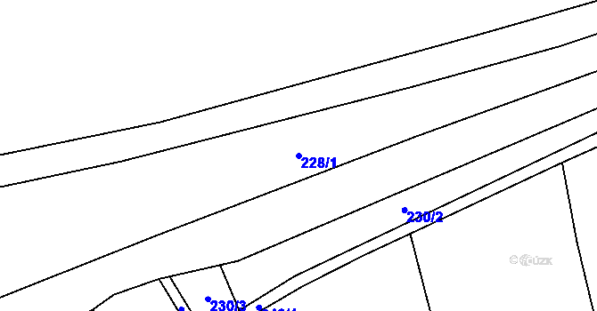 Parcela st. 228/1 v KÚ Peruc, Katastrální mapa