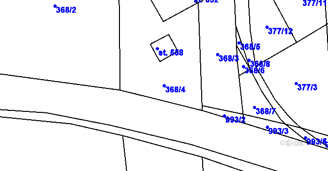 Parcela st. 368/4 v KÚ Peruc, Katastrální mapa