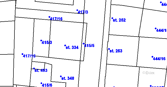 Parcela st. 415/5 v KÚ Peruc, Katastrální mapa