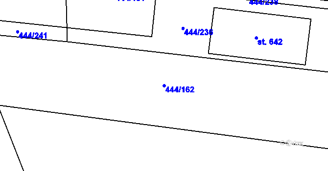 Parcela st. 444/162 v KÚ Peruc, Katastrální mapa