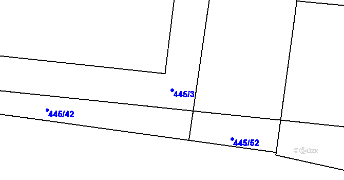 Parcela st. 445/3 v KÚ Peruc, Katastrální mapa