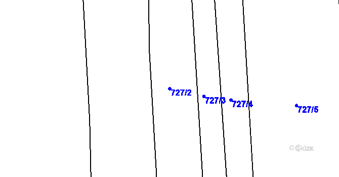 Parcela st. 727/2 v KÚ Peruc, Katastrální mapa