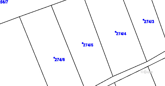 Parcela st. 274/5 v KÚ Peruc, Katastrální mapa