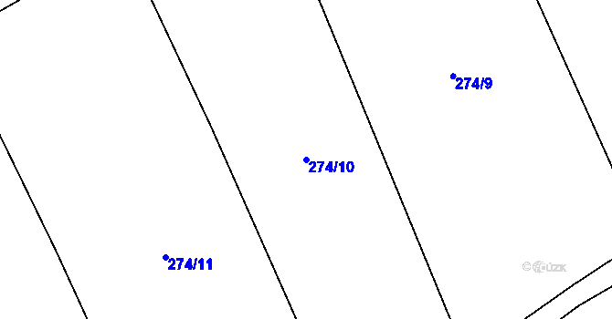 Parcela st. 274/10 v KÚ Peruc, Katastrální mapa