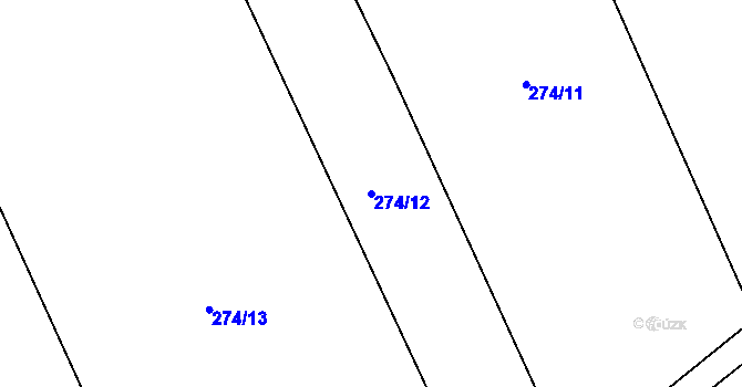 Parcela st. 274/12 v KÚ Peruc, Katastrální mapa