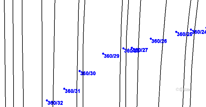 Parcela st. 360/29 v KÚ Peruc, Katastrální mapa