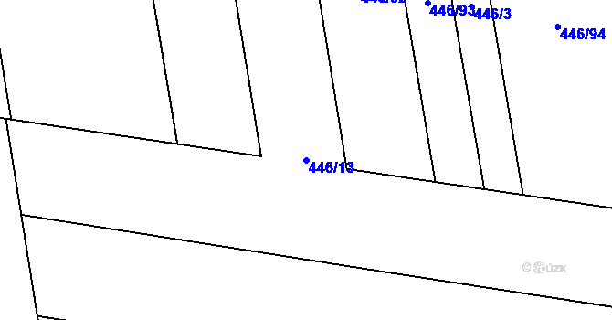 Parcela st. 446/13 v KÚ Peruc, Katastrální mapa