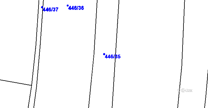 Parcela st. 446/35 v KÚ Peruc, Katastrální mapa