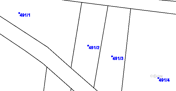 Parcela st. 491/2 v KÚ Peruc, Katastrální mapa