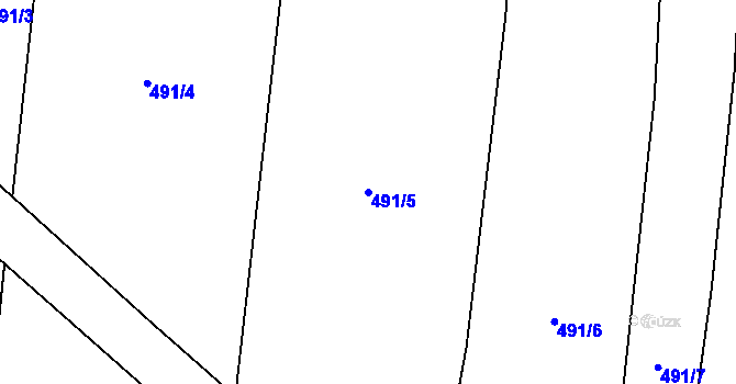 Parcela st. 491/5 v KÚ Peruc, Katastrální mapa