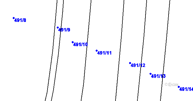 Parcela st. 491/11 v KÚ Peruc, Katastrální mapa