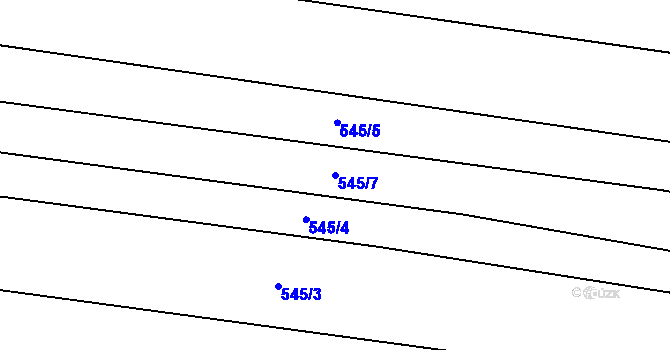 Parcela st. 545/7 v KÚ Peruc, Katastrální mapa