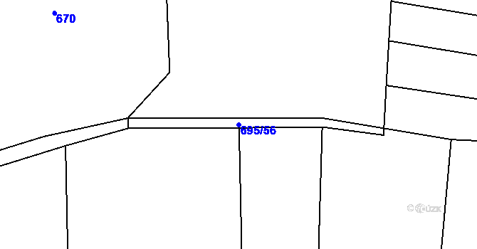 Parcela st. 695/56 v KÚ Peruc, Katastrální mapa