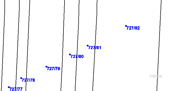 Parcela st. 727/81 v KÚ Peruc, Katastrální mapa