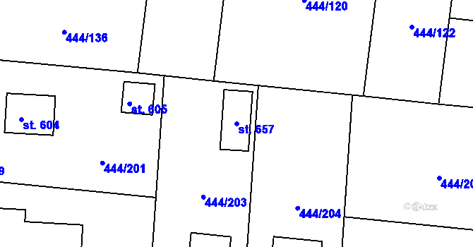 Parcela st. 657 v KÚ Peruc, Katastrální mapa