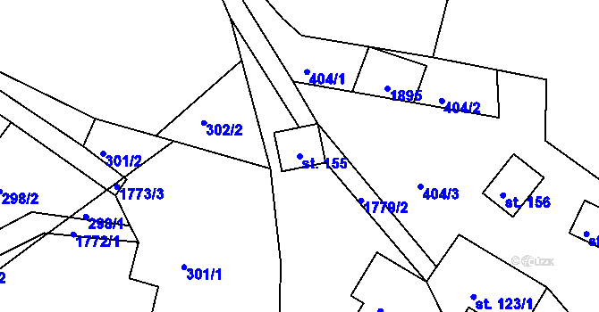 Parcela st. 155 v KÚ Peřimov, Katastrální mapa