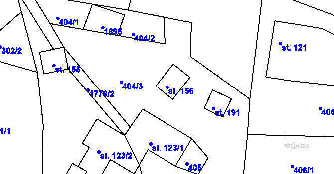 Parcela st. 156 v KÚ Peřimov, Katastrální mapa
