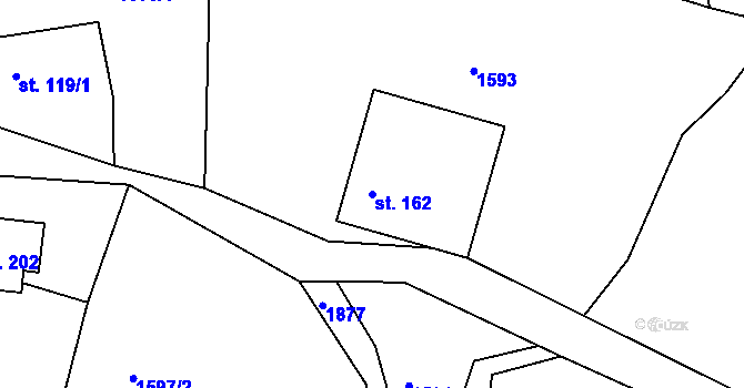 Parcela st. 162 v KÚ Peřimov, Katastrální mapa