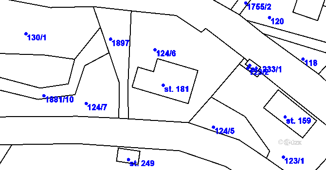 Parcela st. 181 v KÚ Peřimov, Katastrální mapa