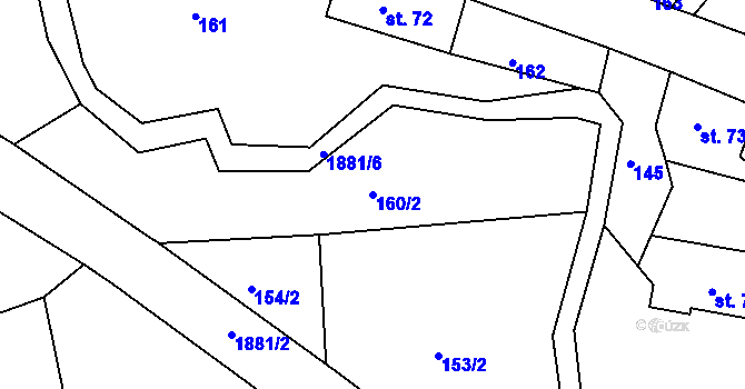 Parcela st. 160/2 v KÚ Peřimov, Katastrální mapa