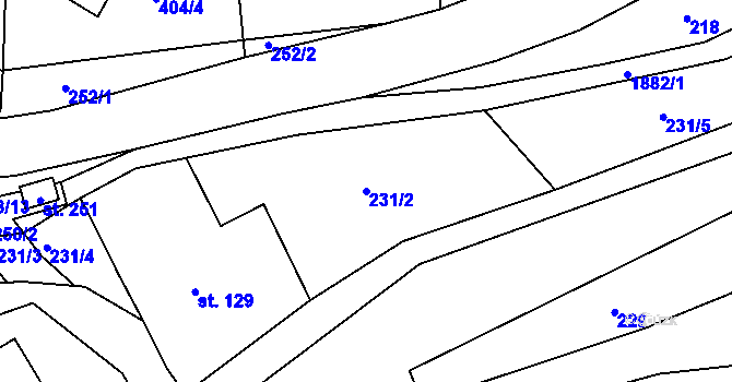 Parcela st. 231/2 v KÚ Peřimov, Katastrální mapa