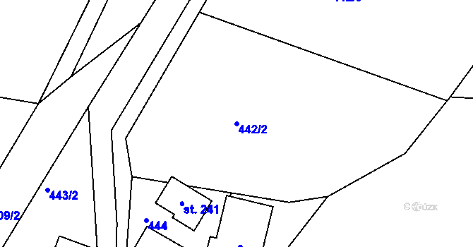 Parcela st. 442/2 v KÚ Peřimov, Katastrální mapa