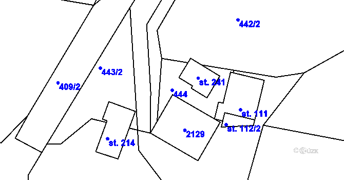 Parcela st. 444 v KÚ Peřimov, Katastrální mapa