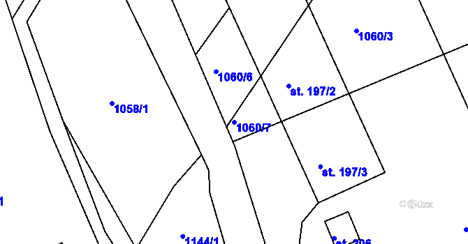 Parcela st. 1060/7 v KÚ Peřimov, Katastrální mapa