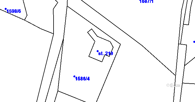 Parcela st. 219 v KÚ Peřimov, Katastrální mapa