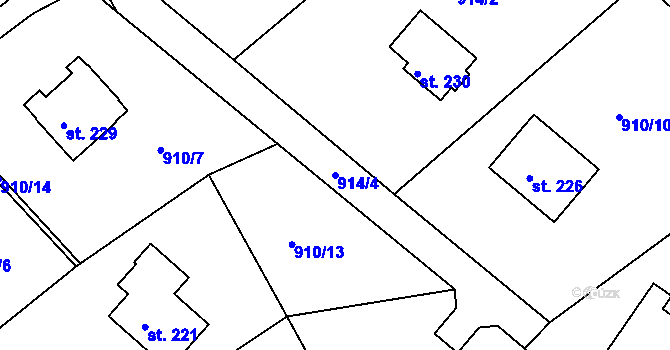 Parcela st. 914/4 v KÚ Peřimov, Katastrální mapa