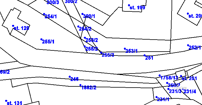 Parcela st. 255/3 v KÚ Peřimov, Katastrální mapa