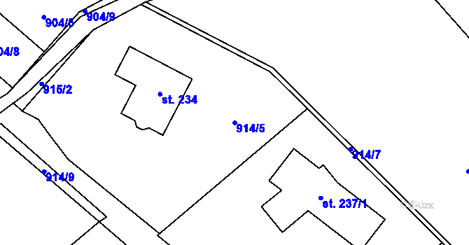 Parcela st. 914/5 v KÚ Peřimov, Katastrální mapa