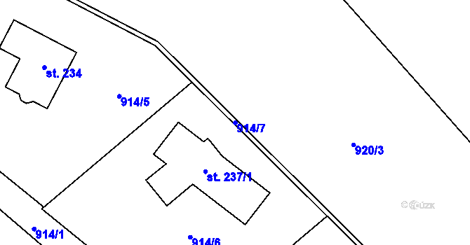 Parcela st. 914/7 v KÚ Peřimov, Katastrální mapa