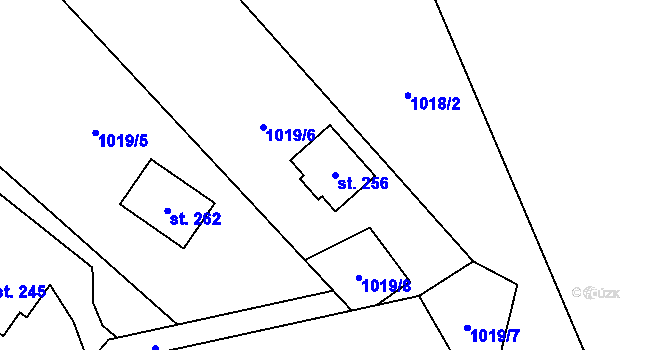 Parcela st. 256 v KÚ Peřimov, Katastrální mapa