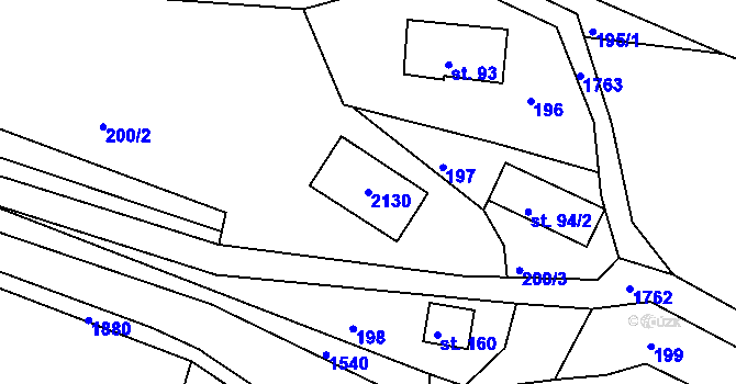 Parcela st. 2130 v KÚ Peřimov, Katastrální mapa