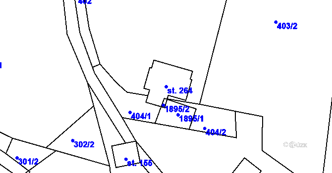 Parcela st. 264 v KÚ Peřimov, Katastrální mapa