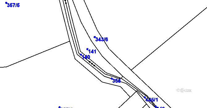 Parcela st. 343 v KÚ Pětikozly, Katastrální mapa