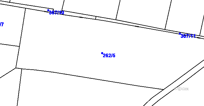 Parcela st. 262/5 v KÚ Račetice, Katastrální mapa
