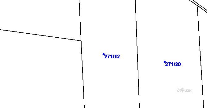 Parcela st. 271/12 v KÚ Račetice, Katastrální mapa