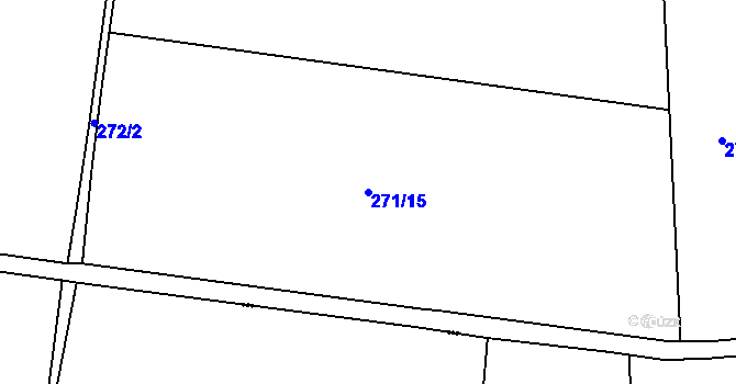 Parcela st. 271/15 v KÚ Račetice, Katastrální mapa